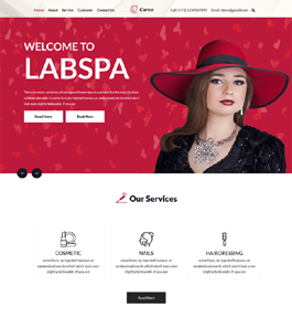 红色女性美妆护肤企业网站模板