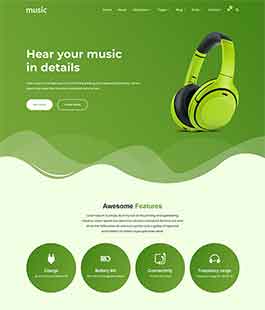 耳机企业网站模板Music