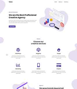 紫色产品宣传页网页模板企业网站模板